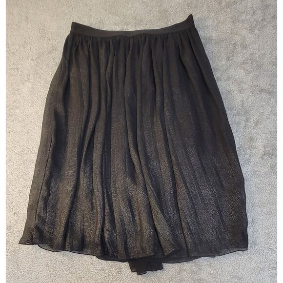Old Navy Pleated Black Skirt with Gold Shimmer - Picture 6 of 11